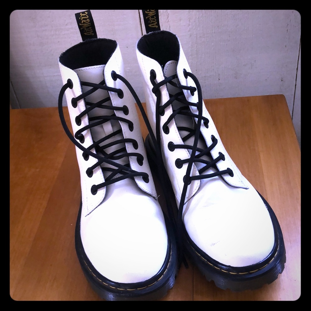 Dr Martens Luana White Combat Boots Size 10W